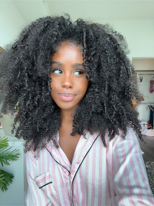 Kinky curly half wig